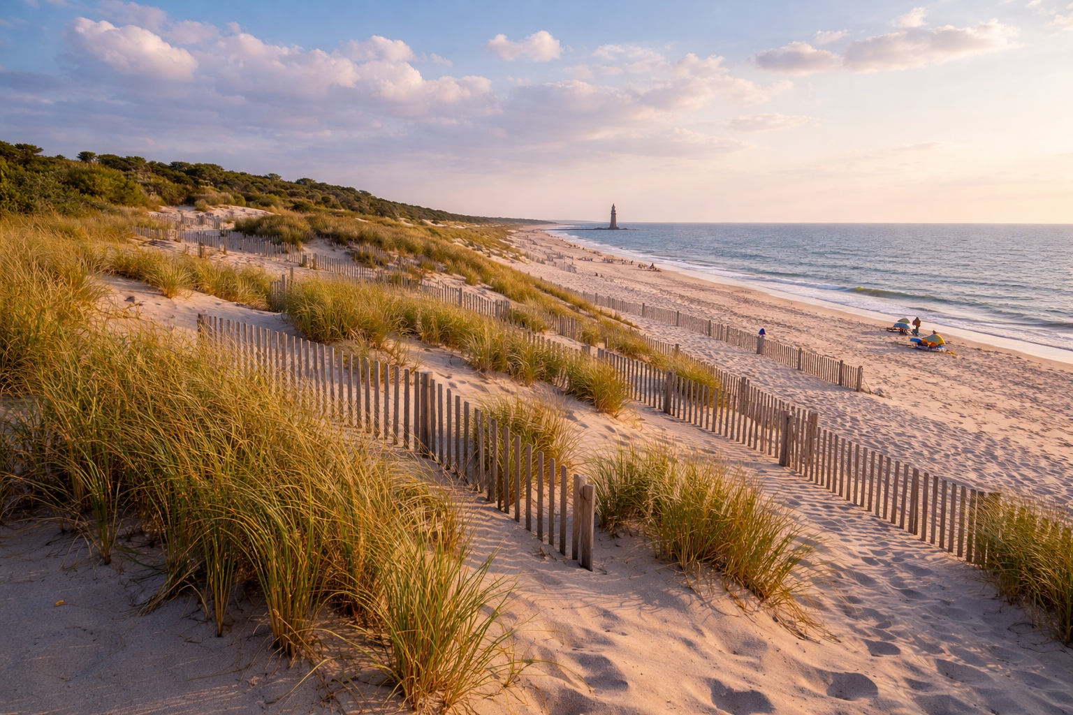 Cape Henlopenの砂丘と海