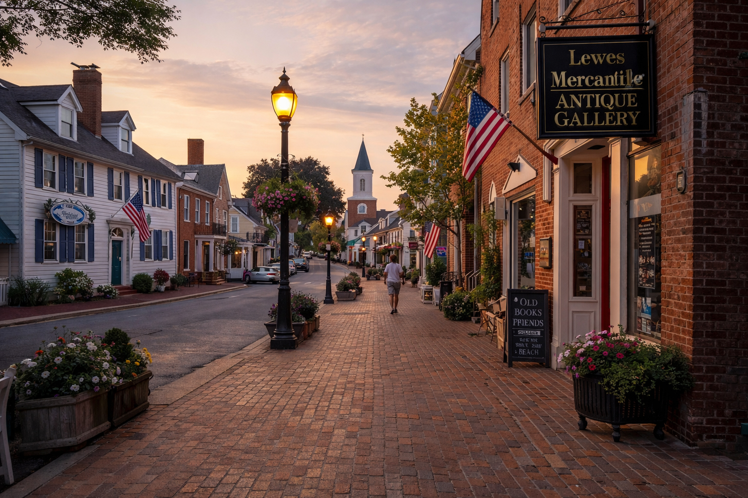 朝のLewesの街並み